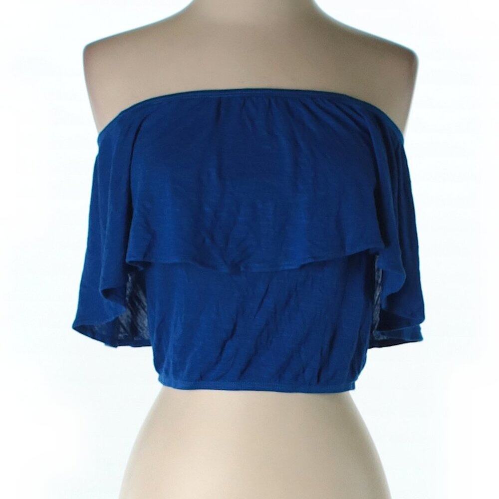 LF. Emma & Sam blue crop top shirt size small